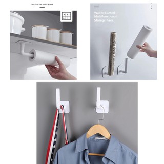 [Free Ship❤️]Móc dán tường chữ L đa năng dùng treo cuộn giấy,giá đỡ nắp nồi,gác thớt thông minh siêu dính