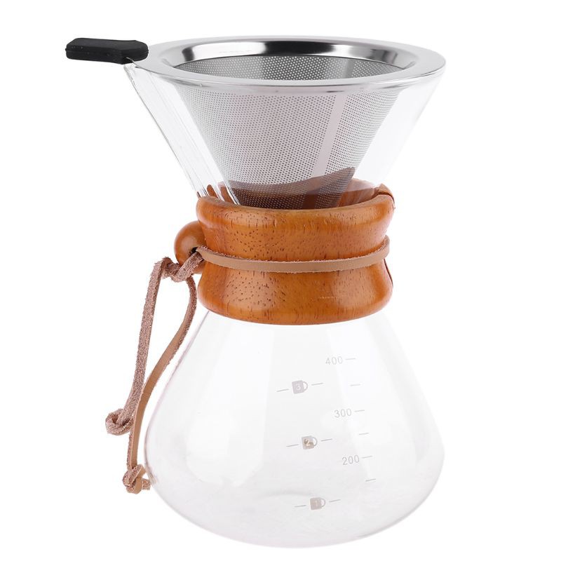 Bình pha cà phê Chemex bằng thủy tinh chịu nhiệt tiện dụng
