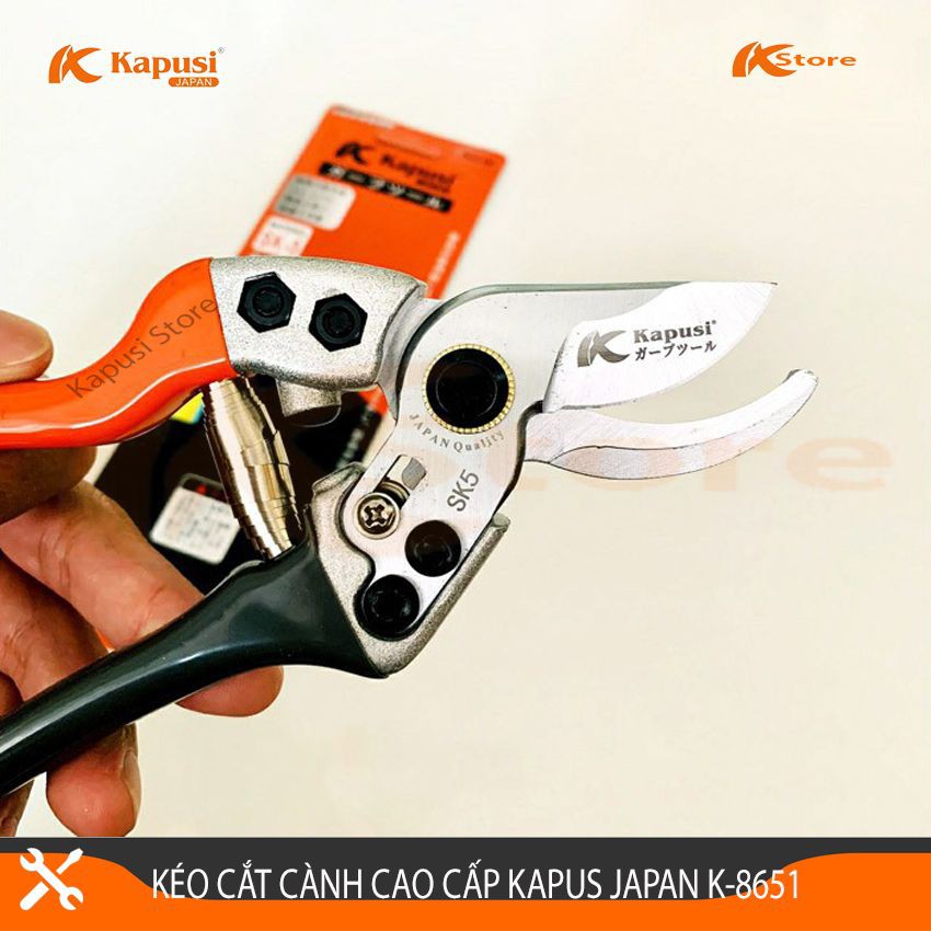 Kéo Cắt Cành Cao Cấp Kapusi Japan K-8651, Kéo Tỉa Cành Cây Nhật Bản