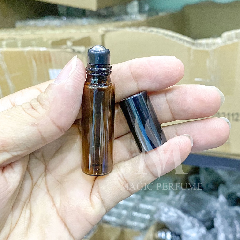 Chai lọ đựng tinh dầu thủy tinh cao cấp dạng bi lăn, dung tích 5ml, 10ml