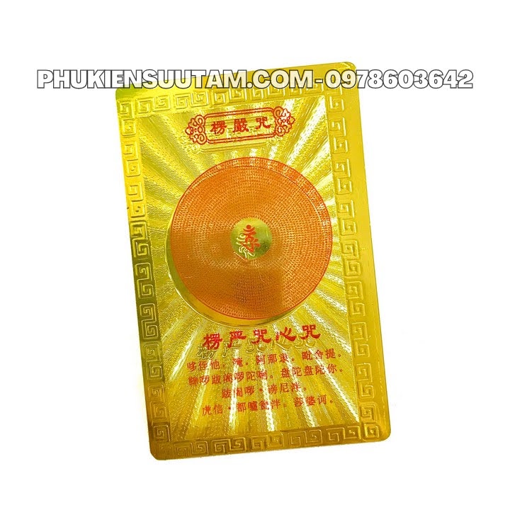 Thẻ Kim Bài Thần Chú Lăng Nghiêm, kích thước: 8.3cmx5.3cmx0.2cm - SP005758