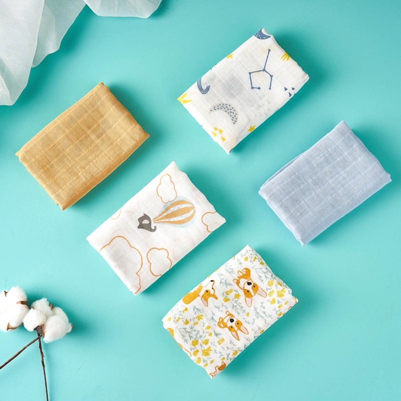 Set 5 Yếm Ăn Mềm Mại Thấm Hút Tốt Cho Bé
