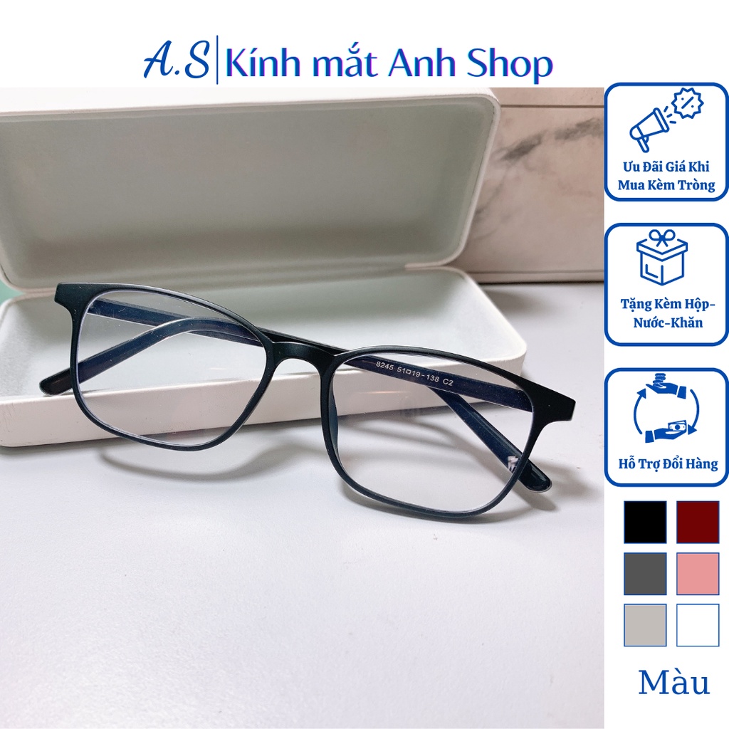 Kính vuông thời trang chất liệu nhựa lõi kim loại chắc chắn phù hợp bạn nào mặt nhỏ 8245