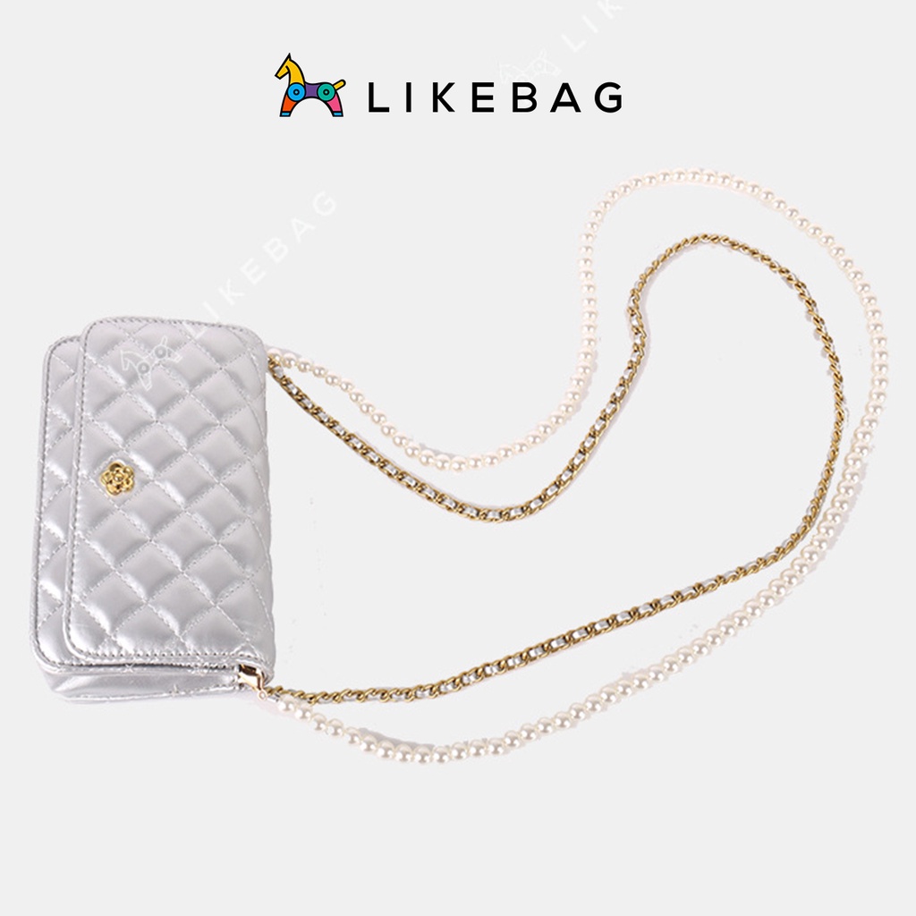 Túi xách nữ đeo chéo thời trang LIKEBAG vân thoi phối xích kim loại vàng sang chảnh XK316 - LIBAGI