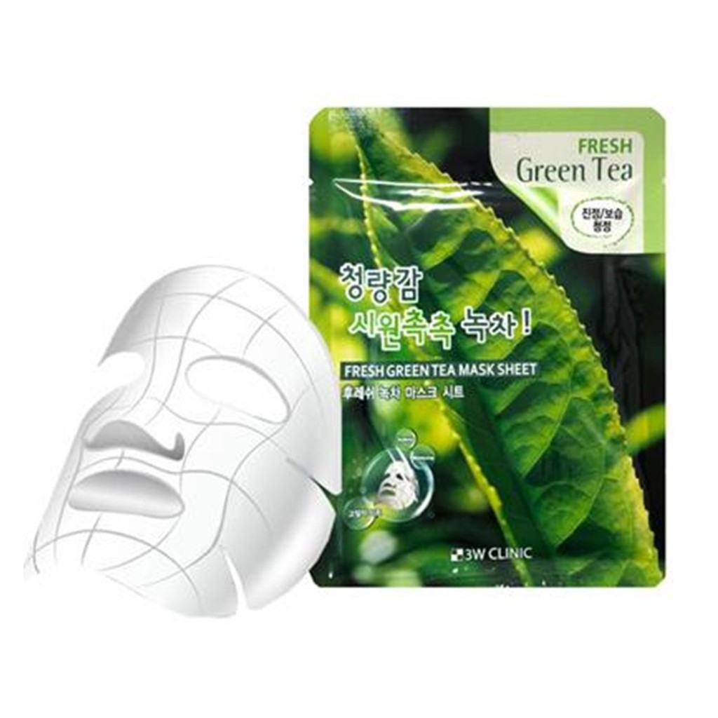 Mặt Nạ Trà Xanh Dưỡng Da 3w Clinic Fresh Greentea Mask Sheet 23ml