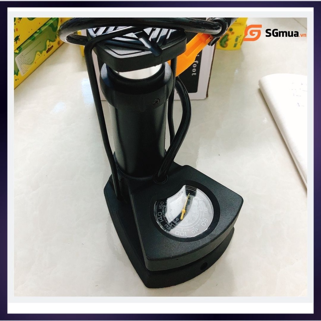 Bơm Hơi Đạp Chân Mini Đa Năng Có Đồng Hồ Đo Áp Suất, Nhỏ Gọn, Bơm Xe Máy, Xe Đạp, Lốp Ô Tô, Tiện Lợi