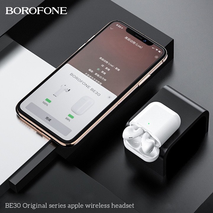 Tai Nghe Bluetooth Quad Layer Earpod V5.0 Borofone BE30 Có Dock Sạc Hỗ Trợ Sạc Không Dây Âm Thanh Chuẩn Chính Hãng