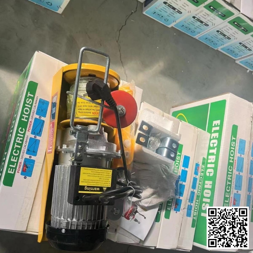 Tời điện PA-600 điện áp 220VAC, pả lăng điện nâng hạ vật liệu xây dựng có tải trọng đến 400KG với chiều cao 18 mét