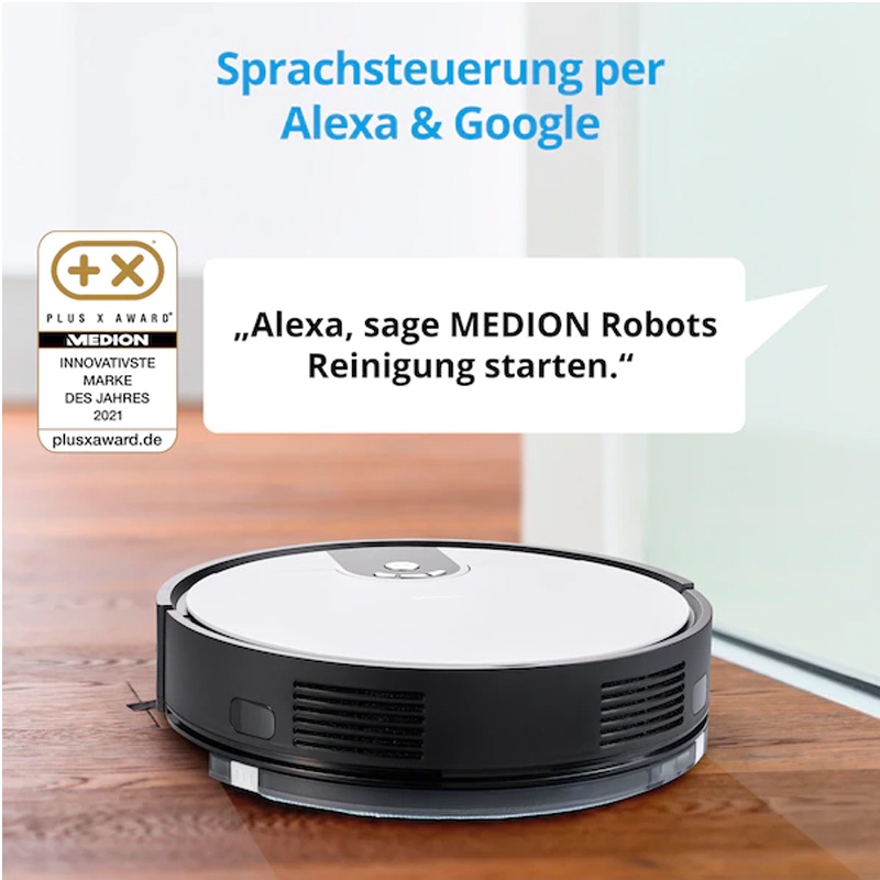 [Mã ELHA10 giảm 6% đơn 5TR] Robot hút bụi lau nhà MEDION MD 20011, điều khiển giọng nói [HÀNG NHẬP ĐỨC]