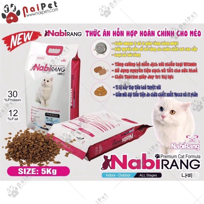 Thức Ăn Hạt Khô Cho Mèo Nabirang Hàn Quốc 1kg