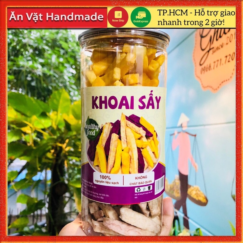 Khoai sấy sợi không đường mix 3 vị, Đồ ăn vặt Sài Gòn