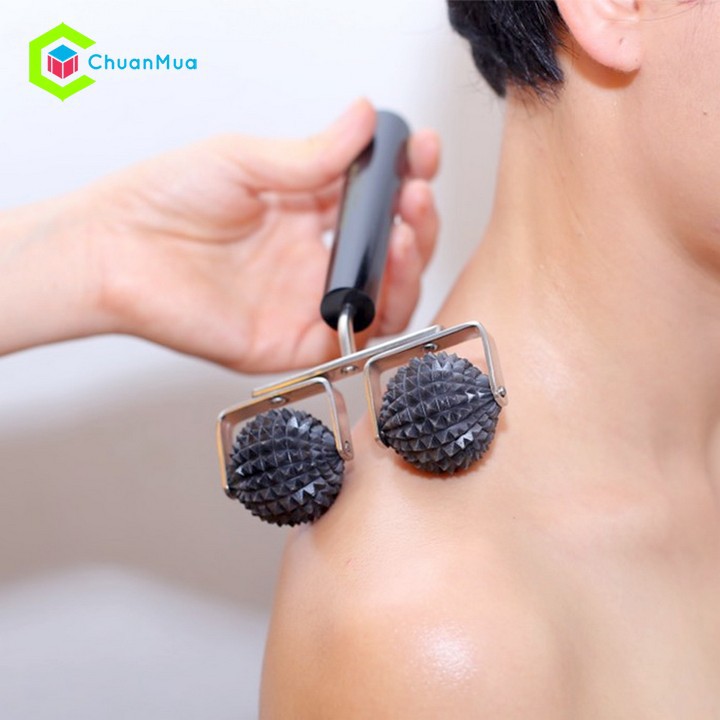 Lăn Cầu Gai Đôi Lớn Cán Dài, Dụng cụ diện chẩn Bùi Quốc Châu (hàng có sẵn, loại 1, massage lưng,...)