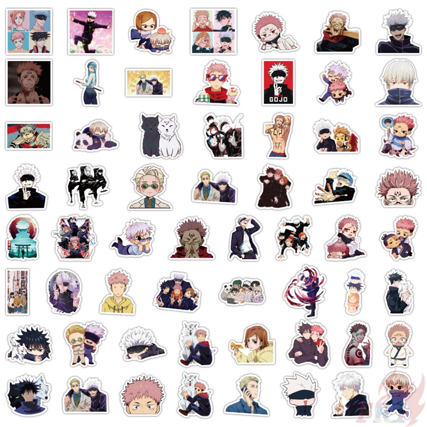 Set 56 miếng dán hình nhân vật hoạt hình Jujutsu Kaisen thời trang chống nước DIY
