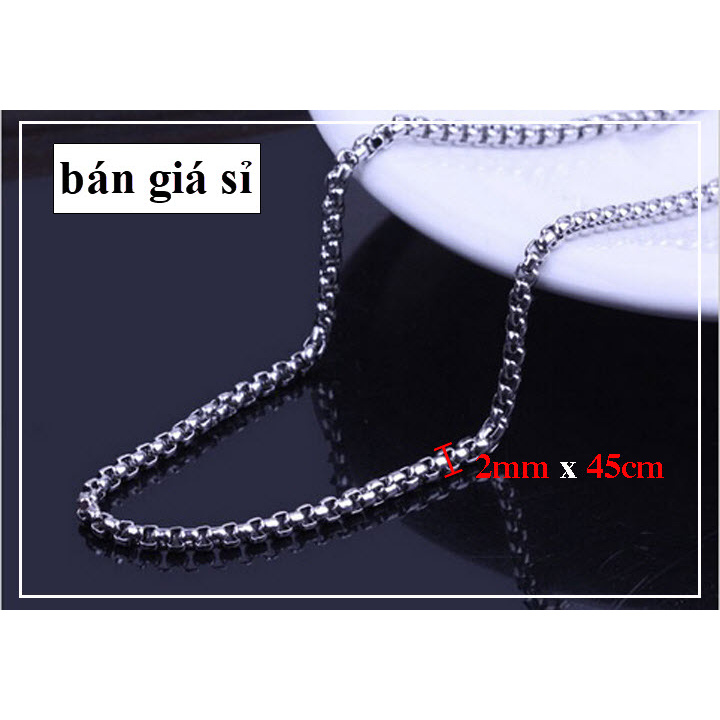 Dây chuyền nam nữ Titanium không mặt, không đen vĩnh viễn giá hủy diệt - Bông Dừa 2mm