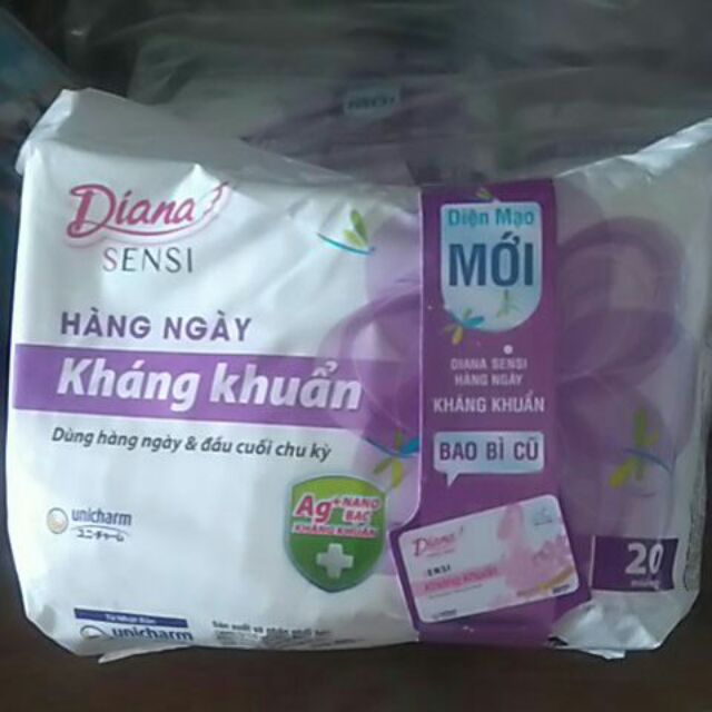 Băng vệ sinh Diana sensi hàng ngày kháng khuẩn 20 miếng