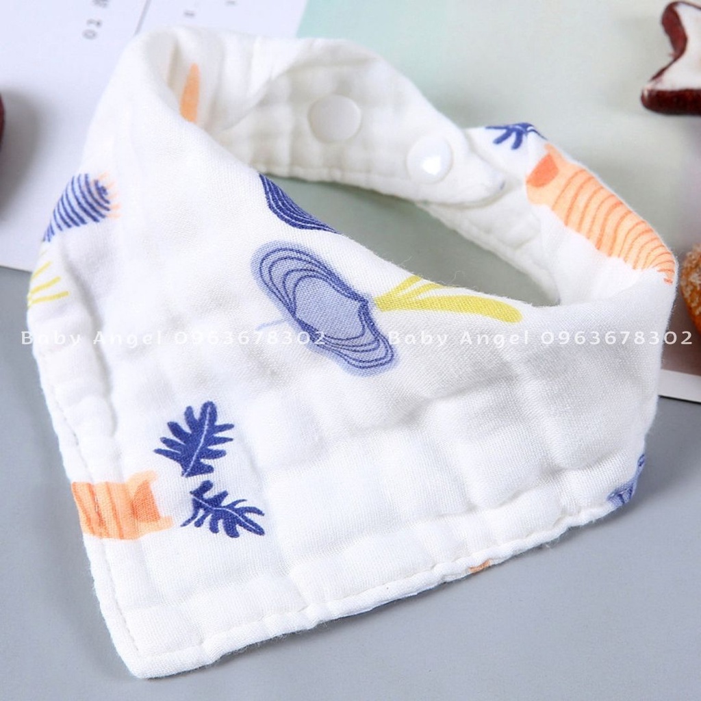 [𝑭𝒓𝒆𝒆𝒔𝒉𝒊𝒑] Khăn yếm Organic cho bé 2 nấc cúc bấm, bé sơ sinh, siêu mềm mại, siêu thấm hút, 0-3t