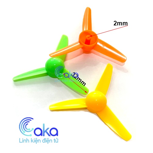 Cánh quạt mini 3 cánh trục 2mm cánh dài 32mm làm đồ chơi mô hình học tập trọng giáo giục