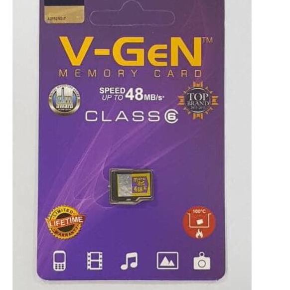 Thẻ Nhớ Vgen Gen 4gb 4 Gb Class 6 Tốc Độ 48mb / S Kk1...