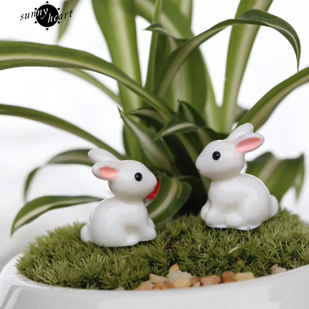 Set 10 mô hình thỏ bằng nhựa dùng để trang trí tiểu cảnh