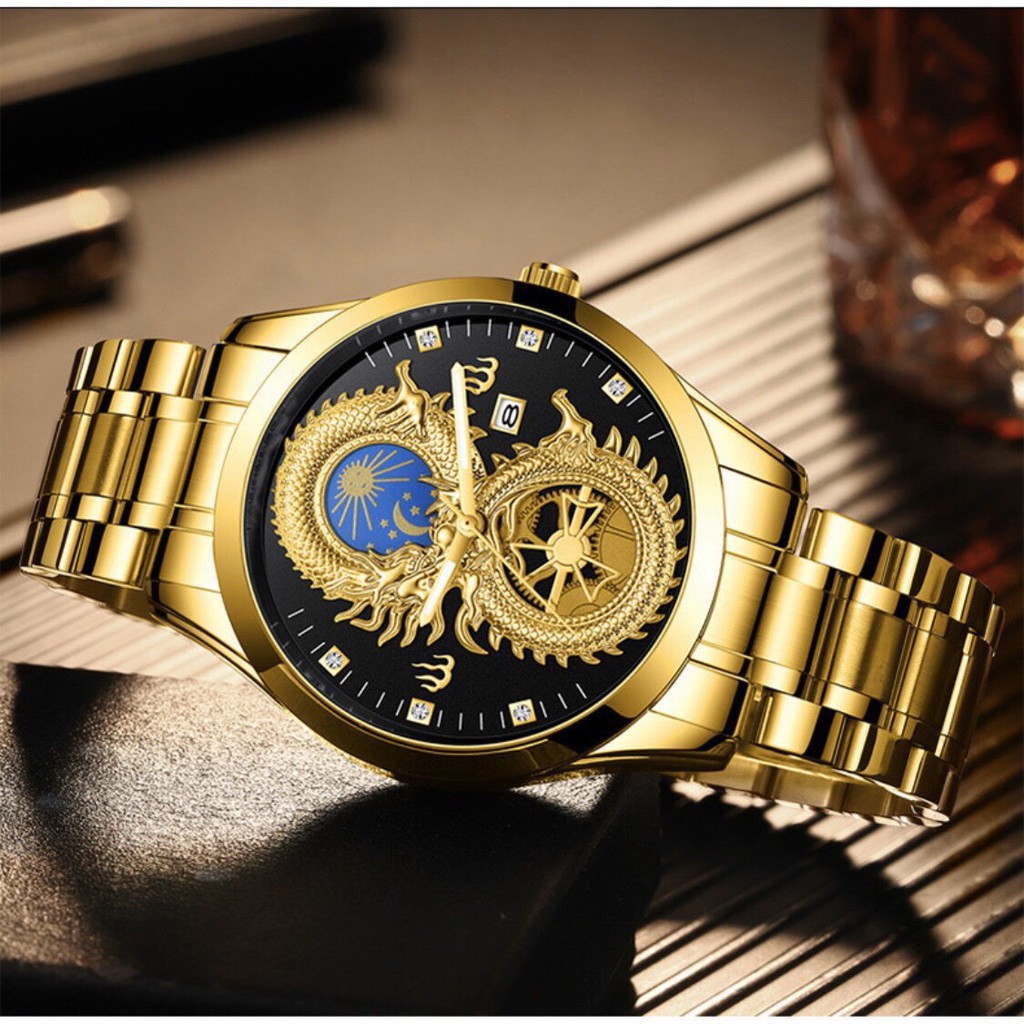 Đồng hồ nam fngeen chính hãng dây thép cao cấp mặt rồng đẹp