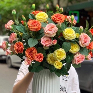 HOA HỒNG LỤA 7 BÔNG CAO CẤP