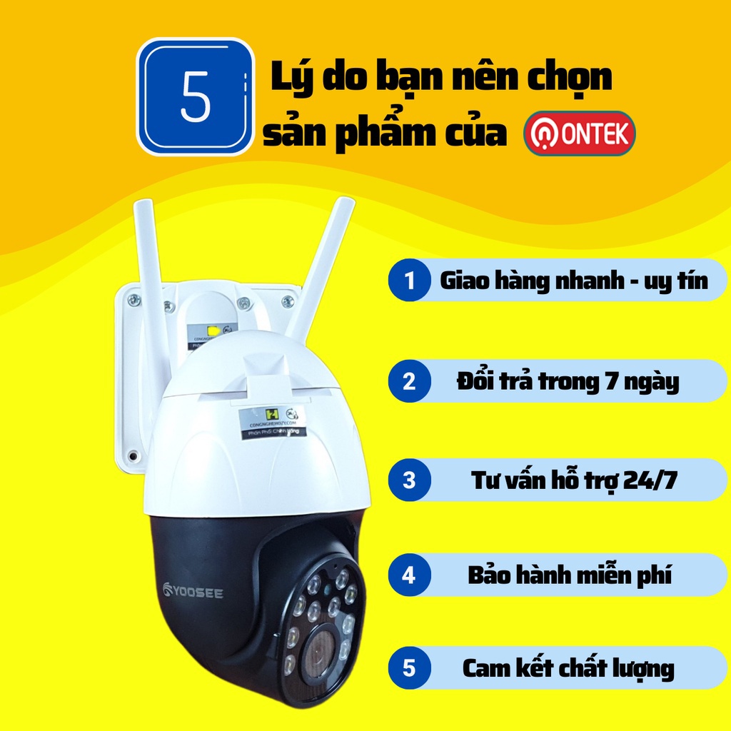 [HÀNG TO]Camera wifi ngoài trời yoosee PTZ chống nước 360 độ đêm có màu full hd báo động xoay theo chuyển động | WebRaoVat - webraovat.net.vn