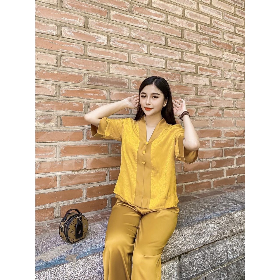 Set Bộ Lụa Hoa Hồng Cao Cấp