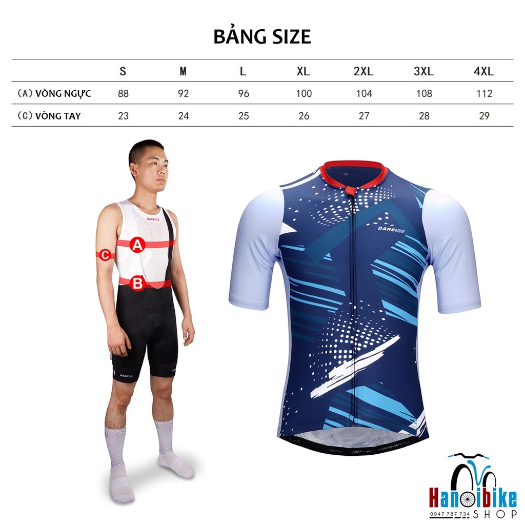 Áo đạp xe ngắn tay Darevie