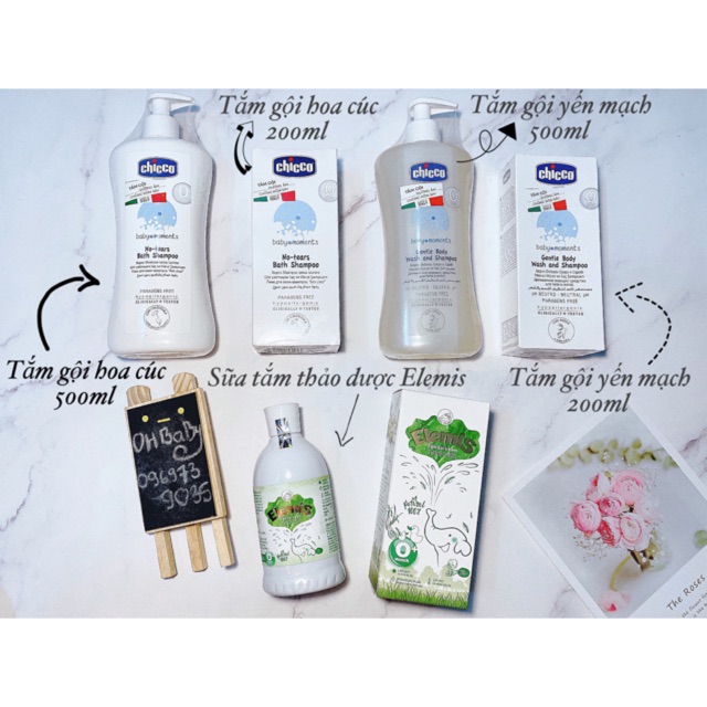 Sữa tắm gội Chicco chai 200ml & 500ml cho bé