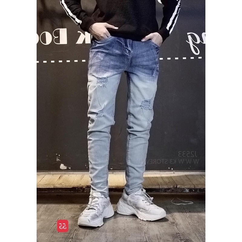 Quần jean nam phối màu chất bò cao cấp co dãn 4 chiều đẹp from dáng skinny mẫu mới thời trang cao cấp beautiulgilr Q01