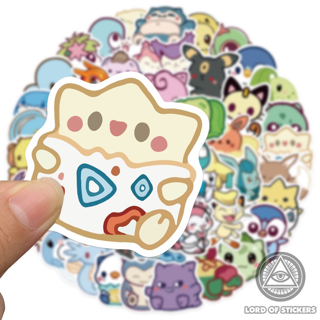 Set 50 Nhãn Dán Pokemon Sticker Hoạt Hình Cute Chibi Chống Thấm Nước Trang Trí Mũ Bảo Hiểm, Laptop, Điện Thoại, Vali, Sổ
