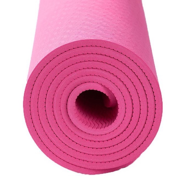 Thảm tập Yoga 2 lớp TPE dày 6mm, thảm tập Gym chống trơn trượt và không thấm mồ hôi