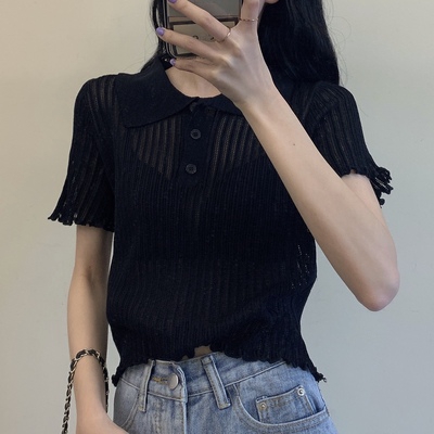 Áo Thun Polo Ngắn Tay Xinh Xắn Theo Phong Cách Retro Hàn Quốc Dành Cho Nữ | BigBuy360 - bigbuy360.vn