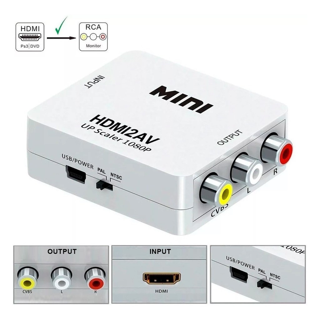 [Mã SMA071008 hoàn 10K xu đơn 0Đ] Bộ chuyển đổi HDMI to AV MINI HDMI2AV