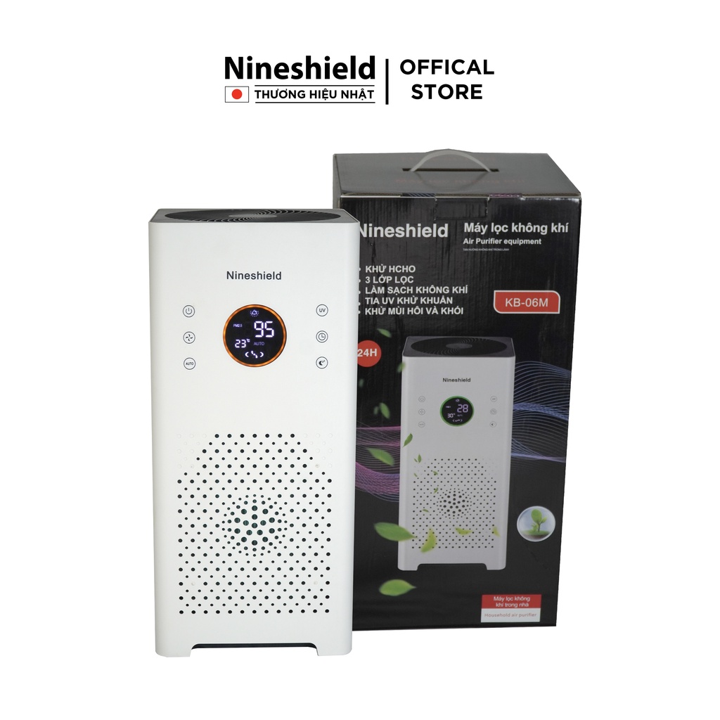 [Mã ELMALL10 giảm 10% đơn 500K] Máy lọc không khí, khử mùi, diệt khuẩn-Nineshield KB-06M