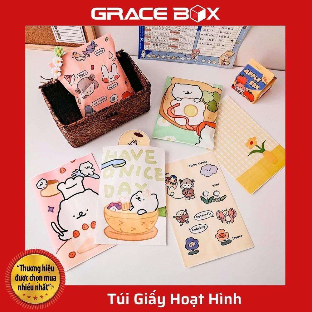 {Mẫu Hot} Set 10 Túi Giấy Hoạt Hình Đựng Quà, Bánh Kẹo Xinh Xắn - Siêu Thị Bao Bì Grace Box