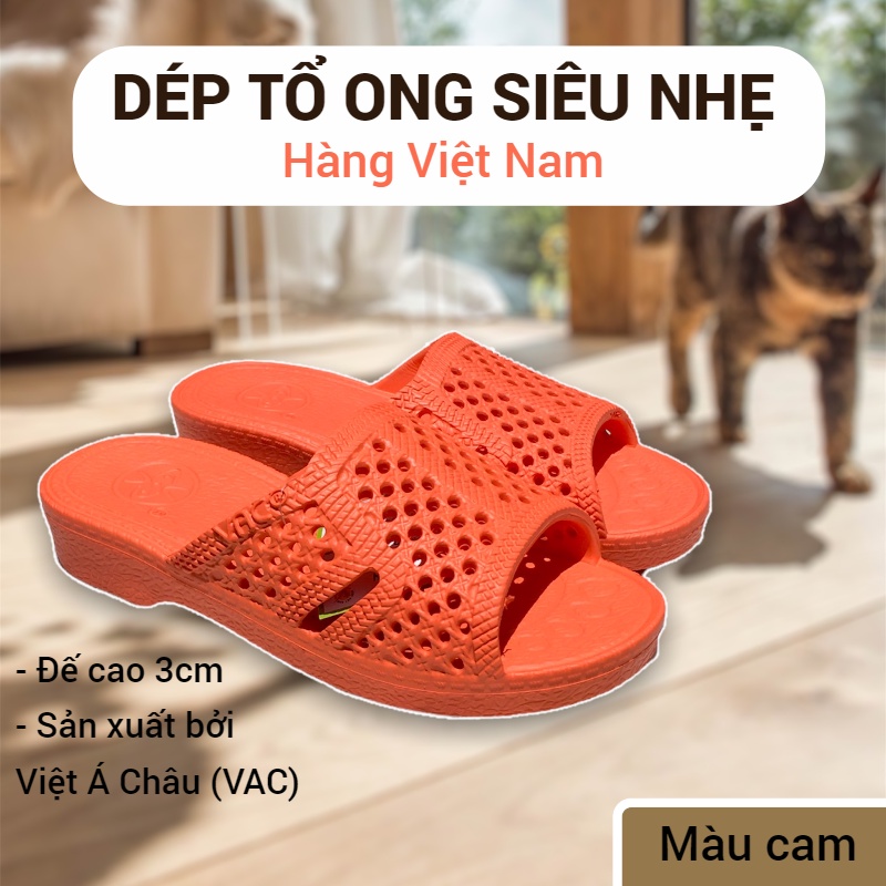 Dép tổ ong, chất liệu siêu nhẹ, VAC, nhiều màu, đế chống trơn trượt, lê, tông, quai ngang, hàng việt nam, size lớn 40 41
