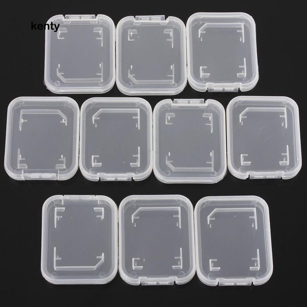 Kt★Set 10 Hộp Nhựa Đựng Thẻ Nhớ SD SDHC Siêu Nhẹ