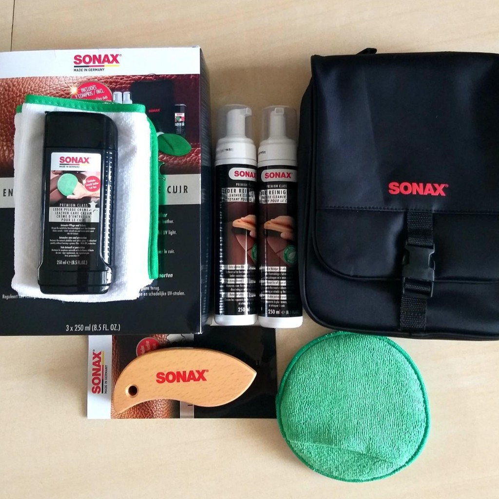 SONAX SET - Bộ Chăm Sóc Ghế Da Ô Tô, Xe Hơi Cao Cấp (Sonax Premium Class Leather Care Set) [Hàng Đức Chính Hãng]