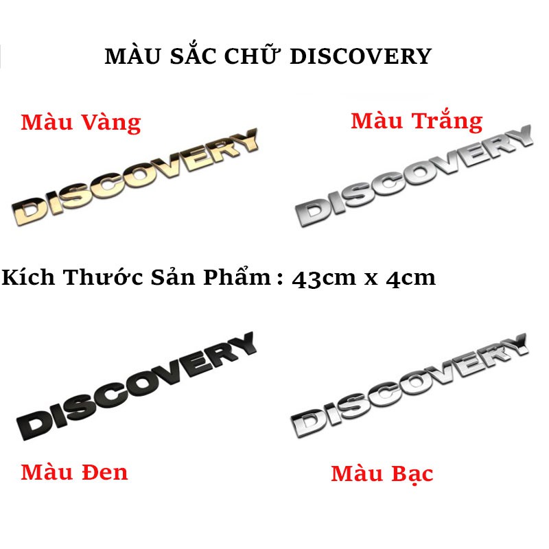 [Mã LIFEAU5SALE giảm 20k đơn 50k] Chữ Discovery Nổi 3D - Decal 3D Trang Trí Xe Ô Tô