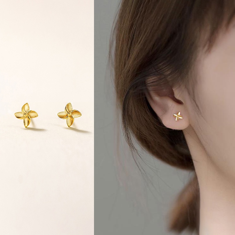1 Cặp Bông Tai Bạc S925 Hình Bánh Đà Đơn Giản Chống Dị Ứng Thời Trang Phong Cách Hàn Quốc Cho Nữ