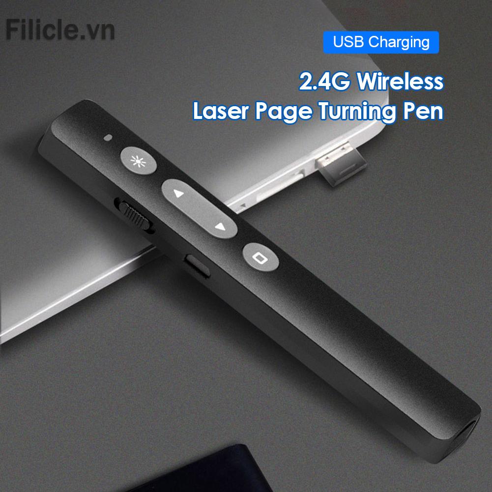 Bút chỉ điểm không dây FILICLE 2.4GHz có thể trượt để sạc bằng cổng USB tiện dụng