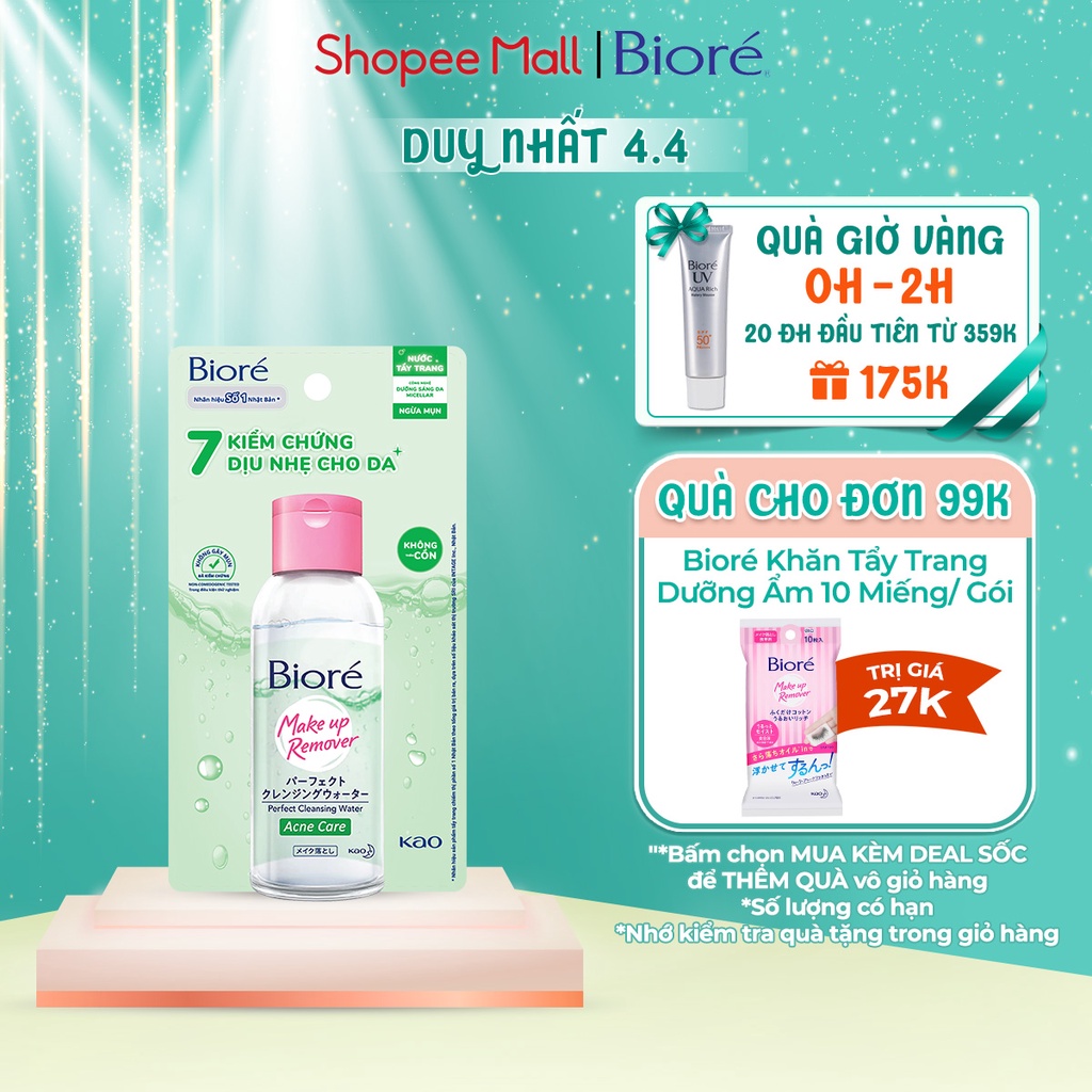Bioré Nước Tẩy Trang Hoàn Hảo Ngừa Mụn Bioré Makeup Remover Perfect Cleansing Water Acne Care 90ml