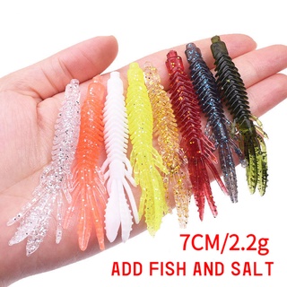 20 Mồi Mềm Ned Tôm Co Giãn - Móc Chì Texas Rig Bass Hương Thơm