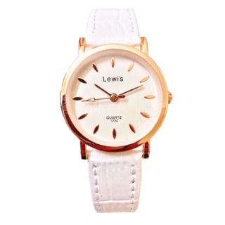 Đồng hồ nữ Lewis dây da trắng trẻ trung