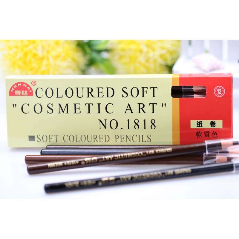 [Mua ngay ] Combo 12 cây Chì Xé Coloured soft cosmetic art NO.1818 hàng chính hãng nội địa Trung