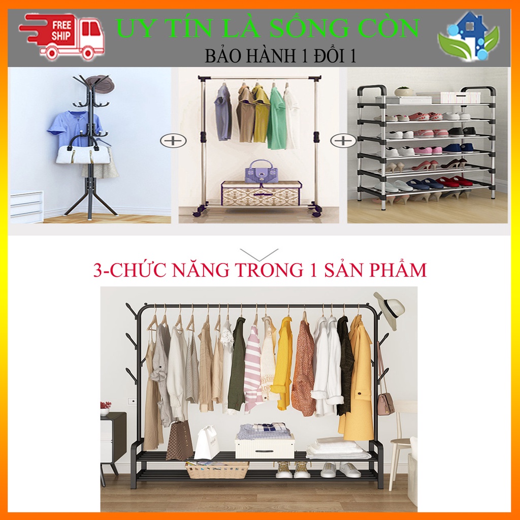 Kệ treo quần áo mẫu mới khung thép chắc chắn