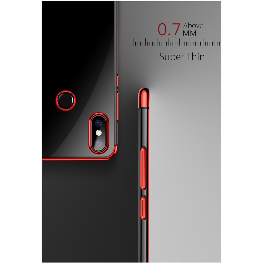 Ốp lưng Xiaomi Mi 8 SE dẻo trong suốt viền xi màu
