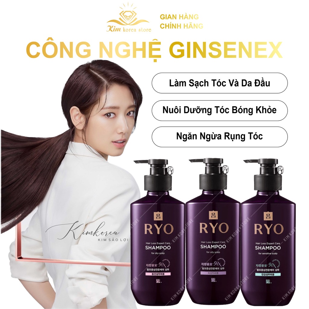 Dầu gội - xả Ryo tím ngăn ngừa rụng tóc kích thích mọc tóc con chiết xuất thảo dược mẫu mới chuẩn Hàn Quốc kèm bill