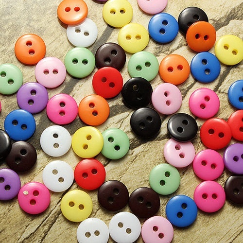 Wholesale Lots 100 pcs Smooth Acrylic Sewing Buttons Scrapbook 15mm